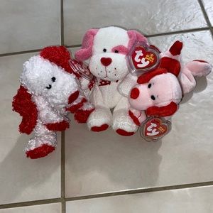Ty Beanie Babies Baby Dog Lot Adonis Lovesick Lovey-Dovey Rare Collectible Puppy